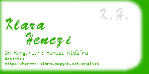 klara henczi business card